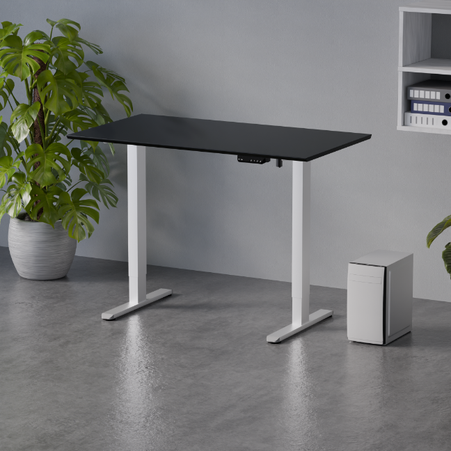 Biurko Control Flex+ 120 Biały / Czarny – w aranżacji wnętrza