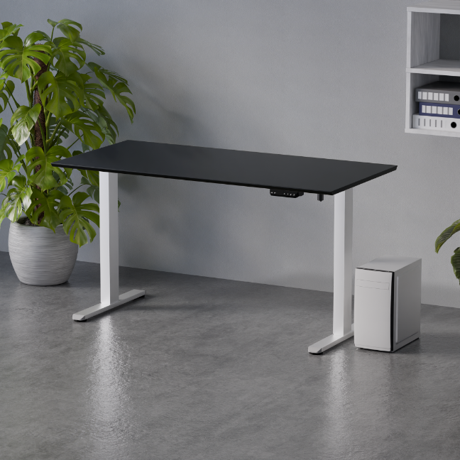 Biurko Control Flex+ 140 Biały / Czarny – w aranżacji wnętrza