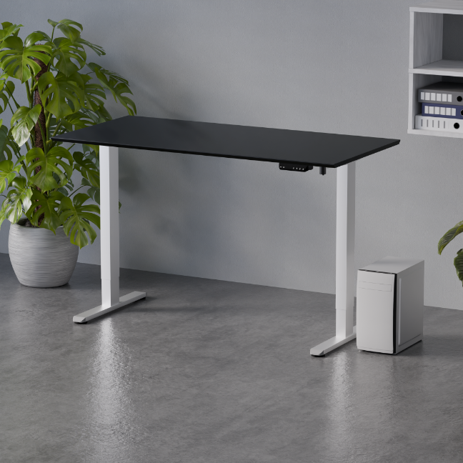 Biurko Control Flex+ 140 Biały / Czarny – w aranżacji wnętrza
