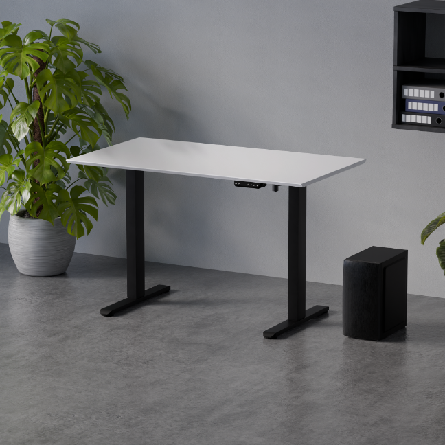 Biurko Control Flex+ 120 Czarny / Biały – w aranżacji wnętrza