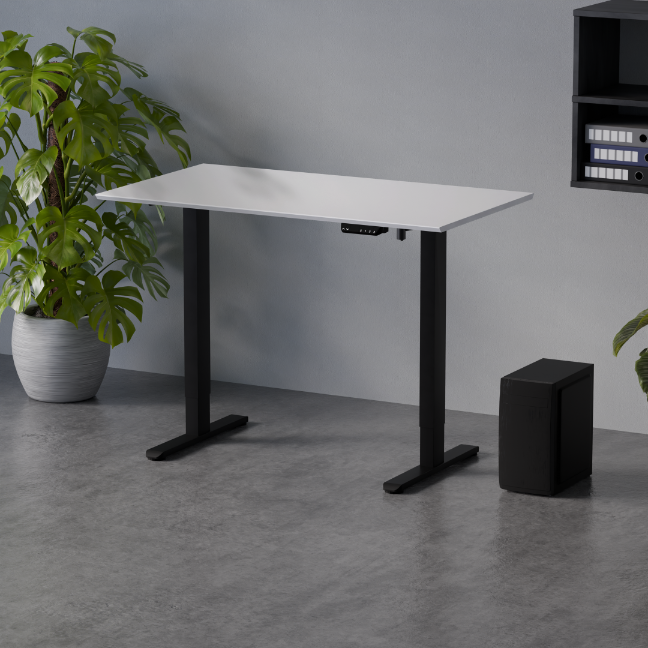 Biurko Control Flex+ 120 Czarny / Biały – w aranżacji wnętrza