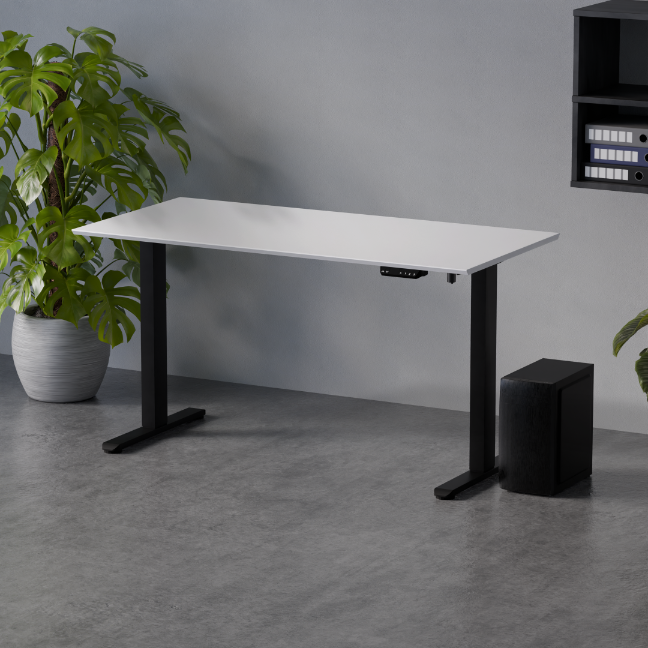Biurko Control Flex+ 140 Czarny / Biały – w aranżacji wnętrza