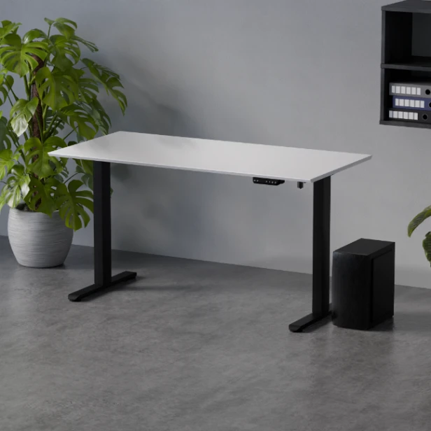 Biurko regulowane z elektryczną regulacją wysokości Control Flex+ 140 LVNSystem Czarny / Biały