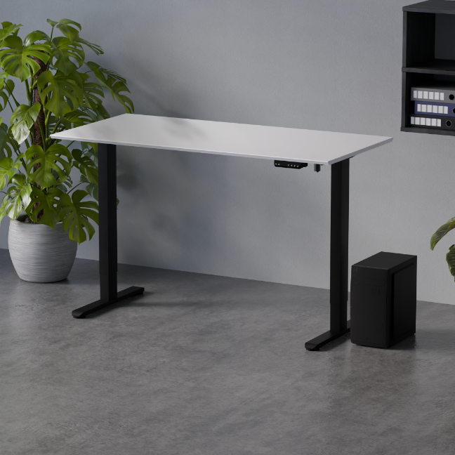 Biurko Control Flex+ 140 Czarny / Biały – w aranżacji wnętrza