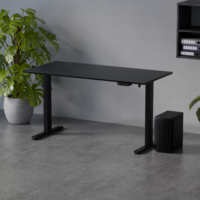 Biurko Control Flex+ 140 Czarny / Czarny – w aranżacji wnętrza