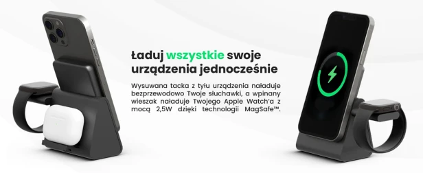 Stacja ładująca, ładowarka indukcyjna, magsafe 5000 mah 15w, ładowarka bezprzewodowa, powerbank indukcyjny LVNSystem