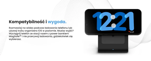Stacja ładująca, ładowarka indukcyjna, magsafe 5000 mah 15w, ładowarka bezprzewodowa, powerbank indukcyjny LVNSystem