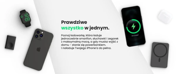 Stacja ładująca, ładowarka indukcyjna, magsafe 5000 mah 15w, ładowarka bezprzewodowa, powerbank indukcyjny LVNSystem