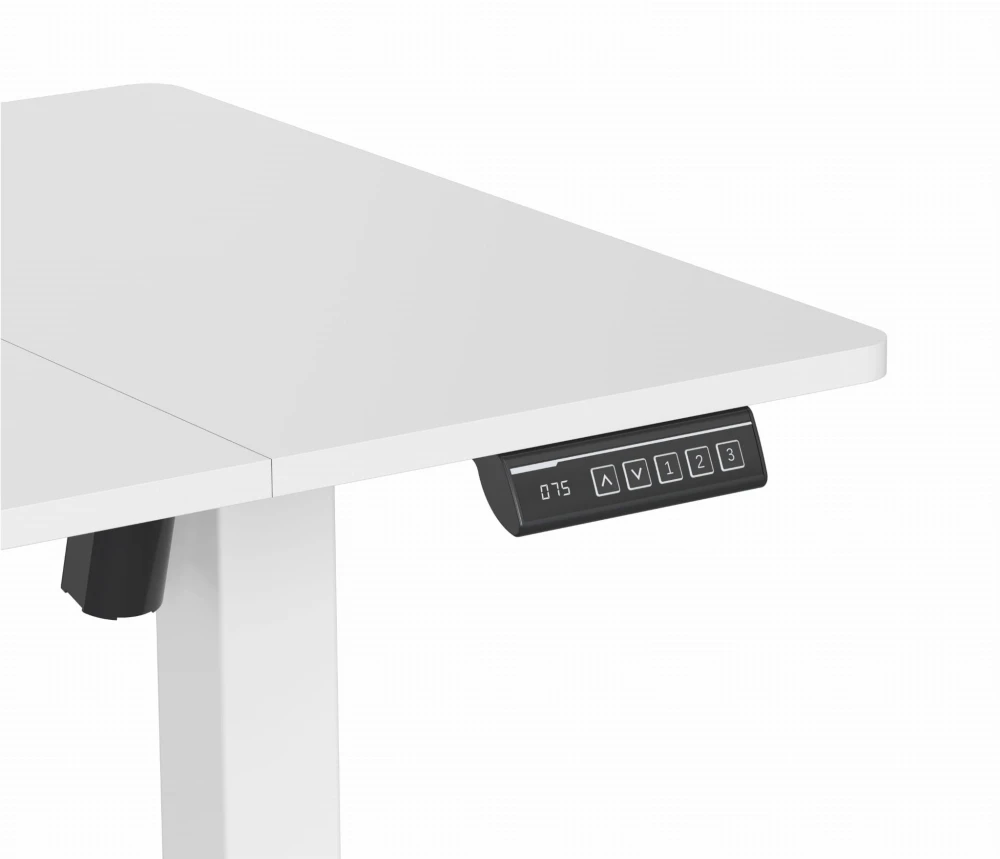 Biurko Control Lite 140 Biały – panel sterowania z bliska