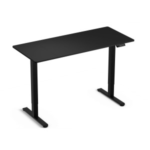 Zestaw biurko elektryczne z regulacją wysokości Control Lite czarny 140/60 i fotel ergonomiczny Ergo Lite czarny