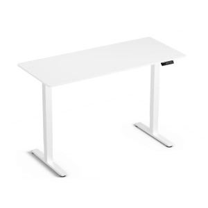 Zestaw biurko elektryczne z regulacją wysokości Control Lite biały 140/60 i fotel ergonomiczny Ergo Lite biały