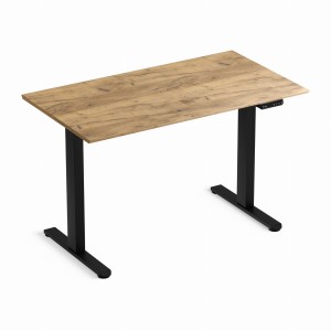 Zestaw biurko elektryczne z regulacją wysokości Flex+ czarny-dąb craft złoty 120/67 i fotel ergonomiczny Control Series czarny