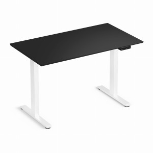 Zestaw biurko elektryczne z regulacją wysokości Flex+ biały czarny 138/67 i fotel ergonomiczny Control Series biały