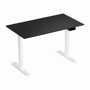 Zestaw biurko elektryczne z regulacją wysokości Control Pro biały czarny 138/67 i fotel ergonomiczny Control Pro biały