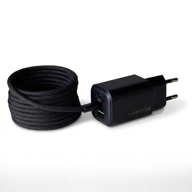 Ładowarka sieciowa GaN 65W USB-C LVN Kabel USB magnetyczny USB-C PD 60W 2m System.png