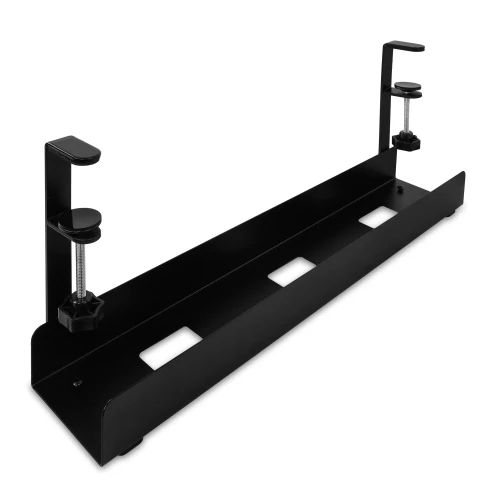 Organizer na kable CM1 pod biurko – koszyk 60 cm z dwoma zaciskami