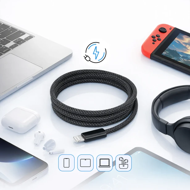 Kabel USB-C – Lightning do iPhone’a, iPada, MacBooka i AirPods – zestaw 2 szt.