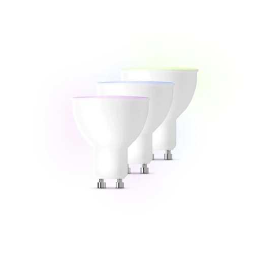 3 żarówki smart GU10 z kolorowym światłem RGB
