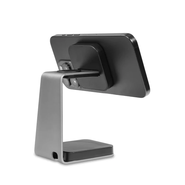 Stojak MagSafe 3w1 z telefonem – widok z tyłu