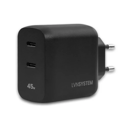 Ładowarka sieciowa GaN 45W 2×USB-C LVN System