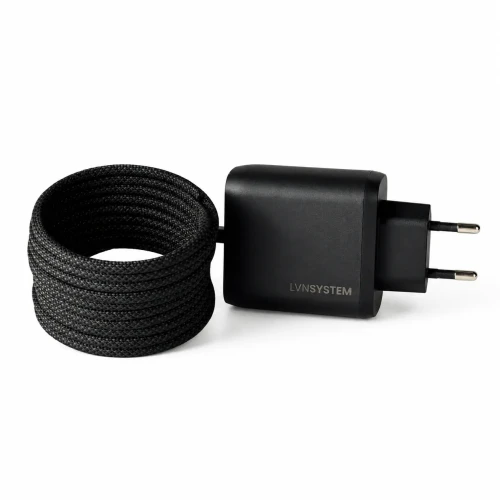 Zestaw: ładowarka GaN 45W USB-C i kabel magnetyczny USB-C 60W 2m LVN System