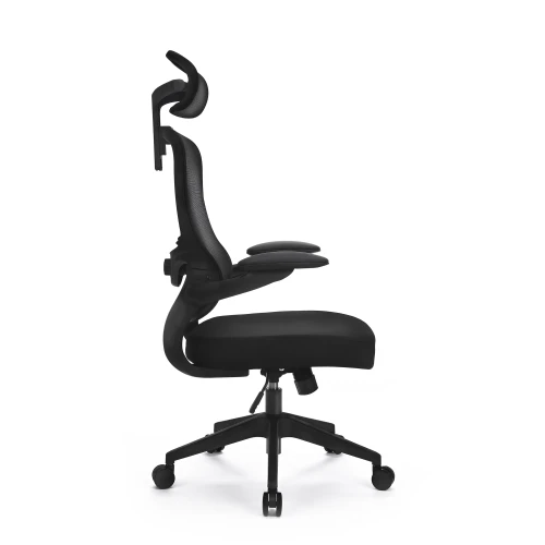Fotel ergonomiczny Ergo Basic z boku – profil oparcia i zagłówka