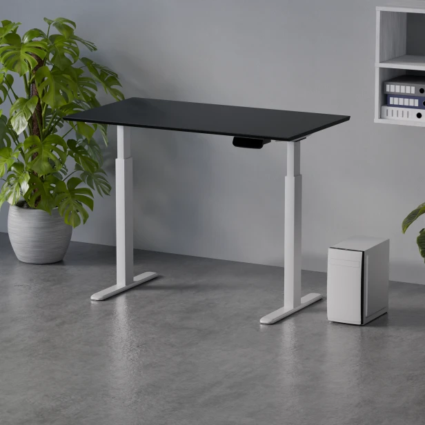 Biurko z elektryczną regulacją wysokości biurko elektryczne Control Pro Biały - Czarny_02