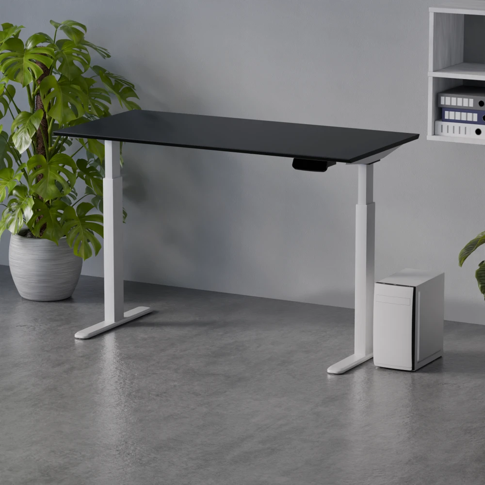 Biurko Control Pro 140 Biały / Czarny – w aranżacji wnętrza