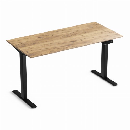 LVNSystem Biurko z elektroniczną regulacją wysokości biurko regulowane Control Pro Czarny / Dąb Craft Złoty _01