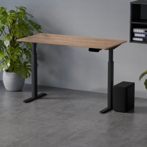 LVNSystem Biurko z elektroniczną regulacją wysokości biurko regulowane Control Pro Czarny / Dąb Craft Złoty _05