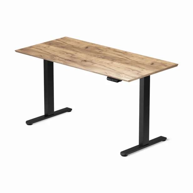 Biurko regulowane z elektryczną regulacją wysokości Control Flex+ 140 LVNSystem Czarny / Dąb Craft Złoty