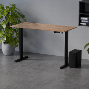 Biurko regulowane z elektryczną regulacją wysokości Control Flex+ 140 LVNSystem Czarny / Dąb Craft Złoty